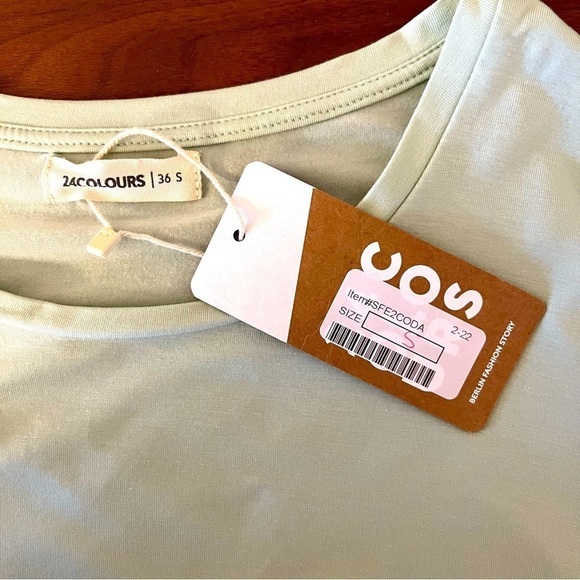 24 Colours Green T-Shirt with Side Tie Ruching - Picture 6 of 7